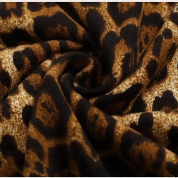 LEOPARD Print Mini Dress Stretchy Size M - Picture 5 of 12
